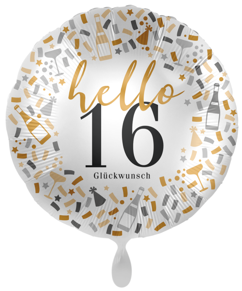 Folienballon - Hello 16 - ø 43cm